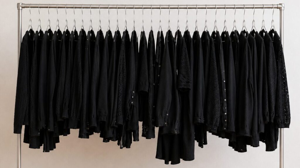 服600着を捨てたら出てきた大量の黒いカーディガン